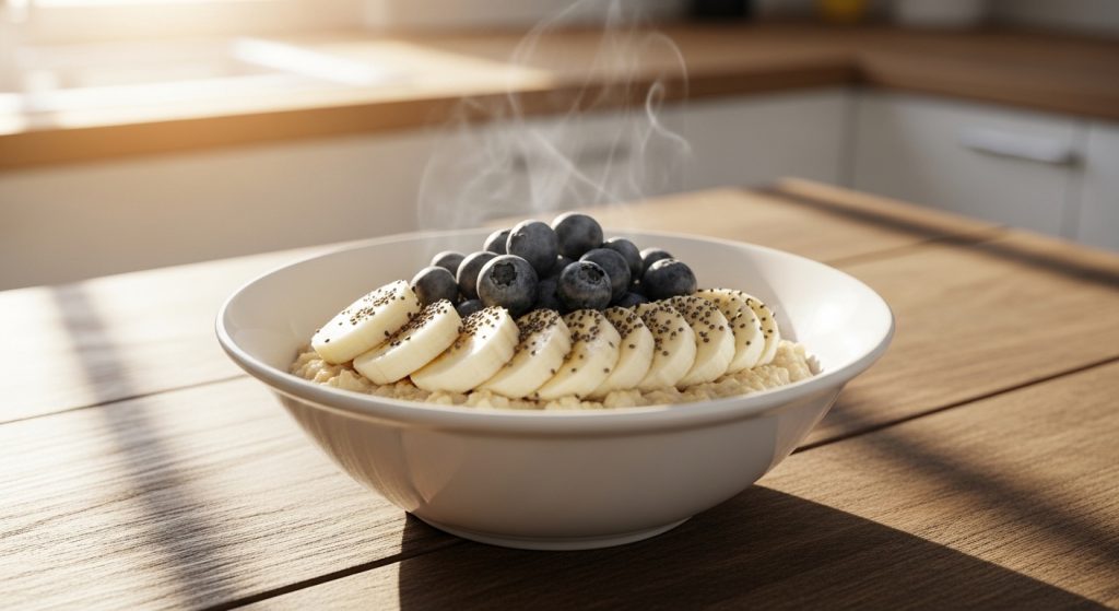 healthy foods for seniors over 60 to boost natural energy including banana eggs oatmeal salmon nuts yogurt and sweet potatoes