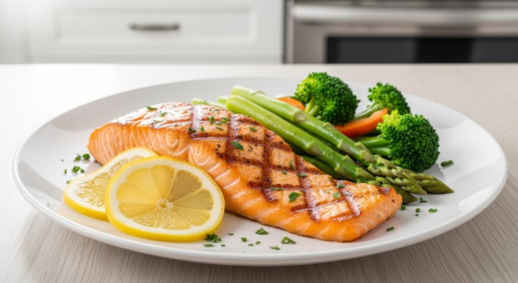 healthy foods for seniors over 60 to boost natural energy including banana eggs oatmeal salmon nuts yogurt and sweet potatoes