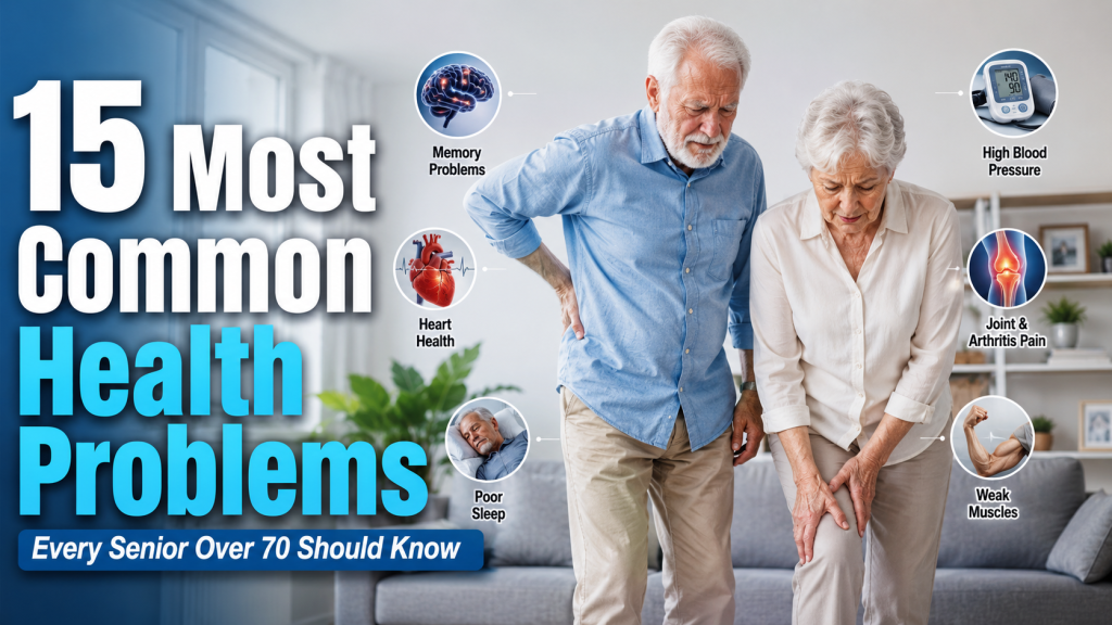 Elderly couple showing signs of the most common health problems in the elderly after 70