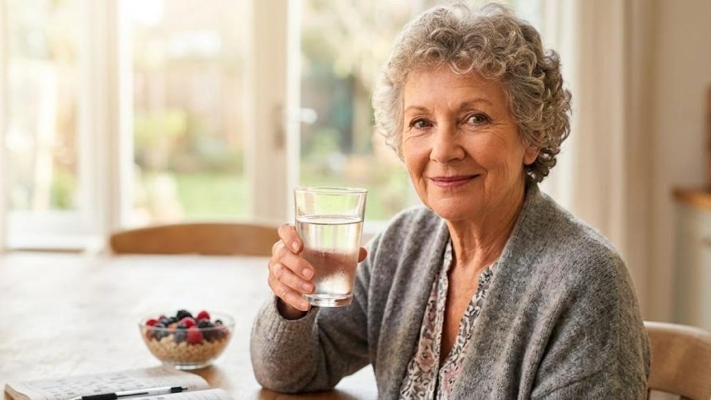 A senior woman learning how to improve cognitive health by doing daily brain exercises.